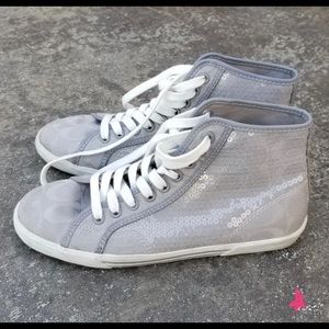 Coach Women’s High Top Sneakers Bling Rhinestone- 8.5